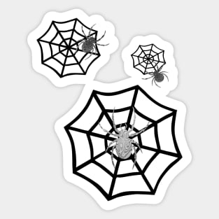 CREEPY Happy Halloween Spider Webs Sticker